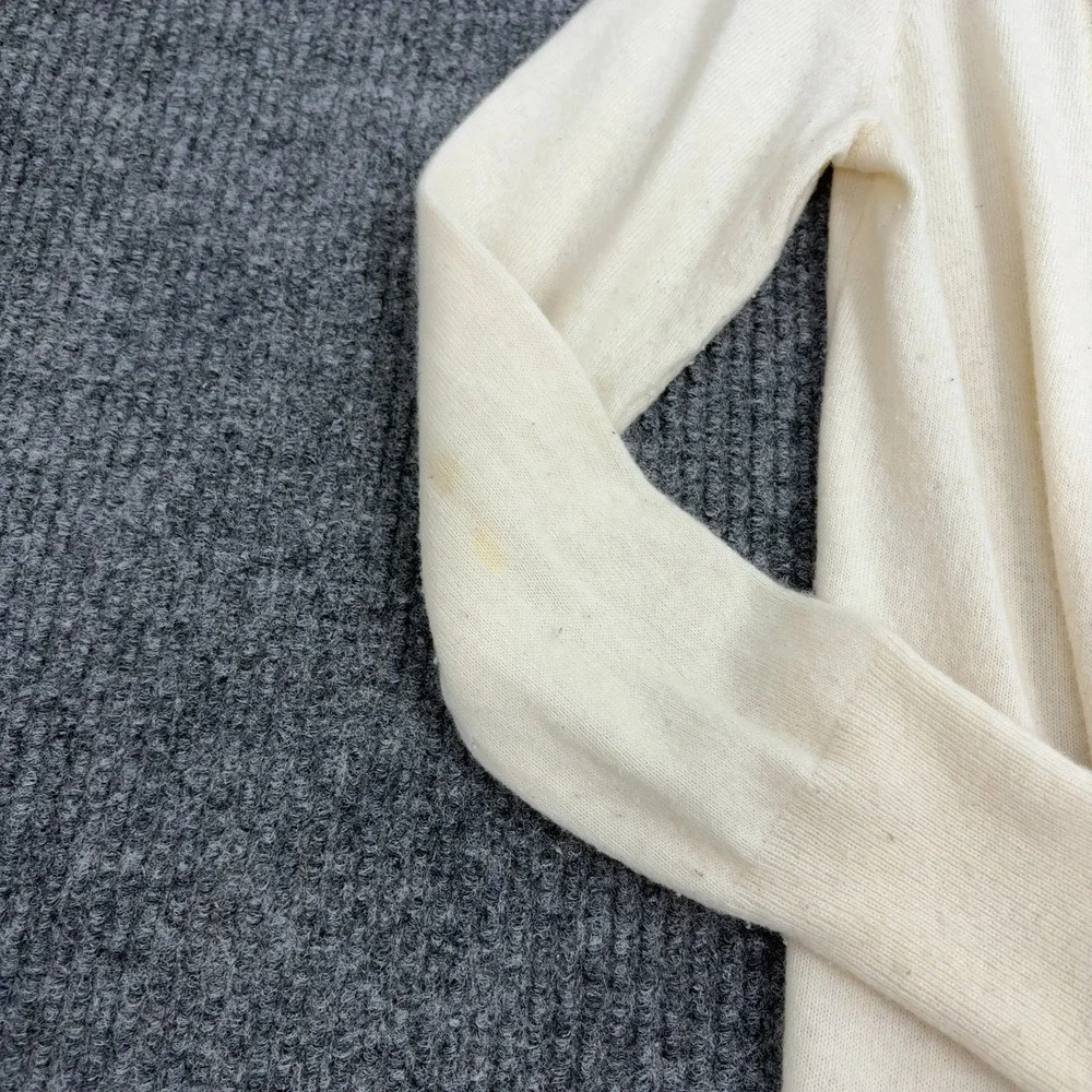 Banana Republic Cardigan Womens‎ S Snow White Wool Cashmere Open Front Draped